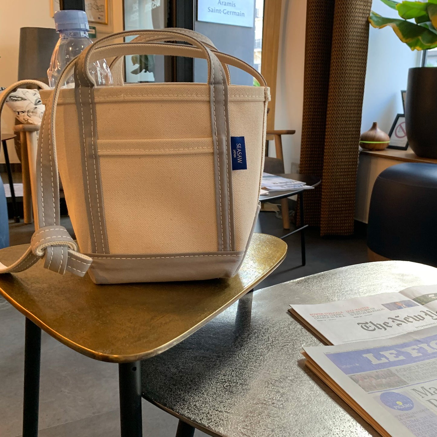 Classic Canvas Shoulder Tote S-size Kinari×Kinari
