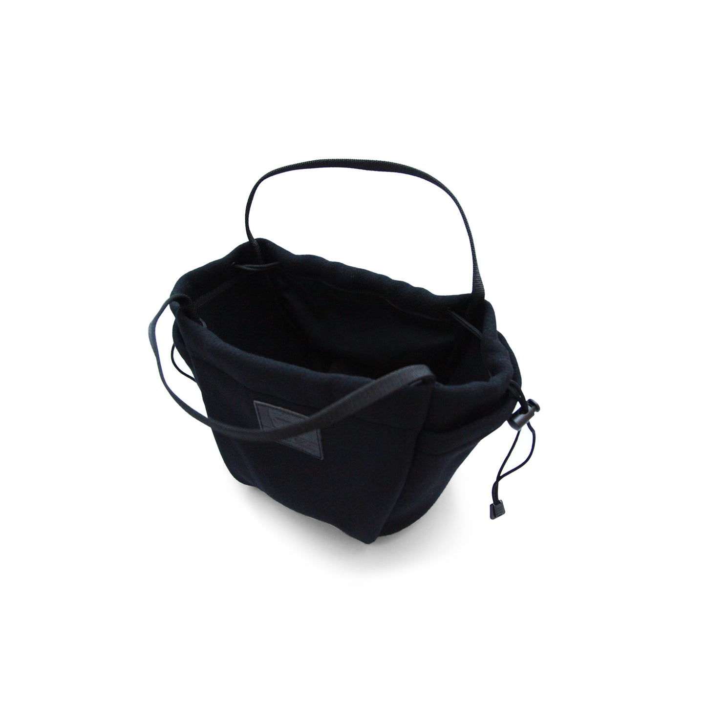 Piping Handle Tote Wool Black