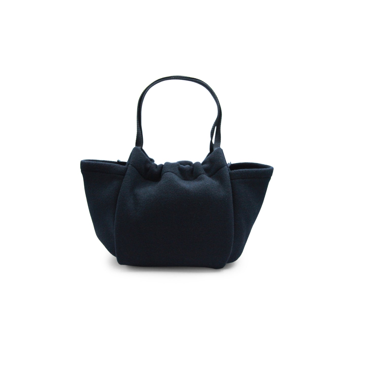 Piping Handle Tote Wool Black