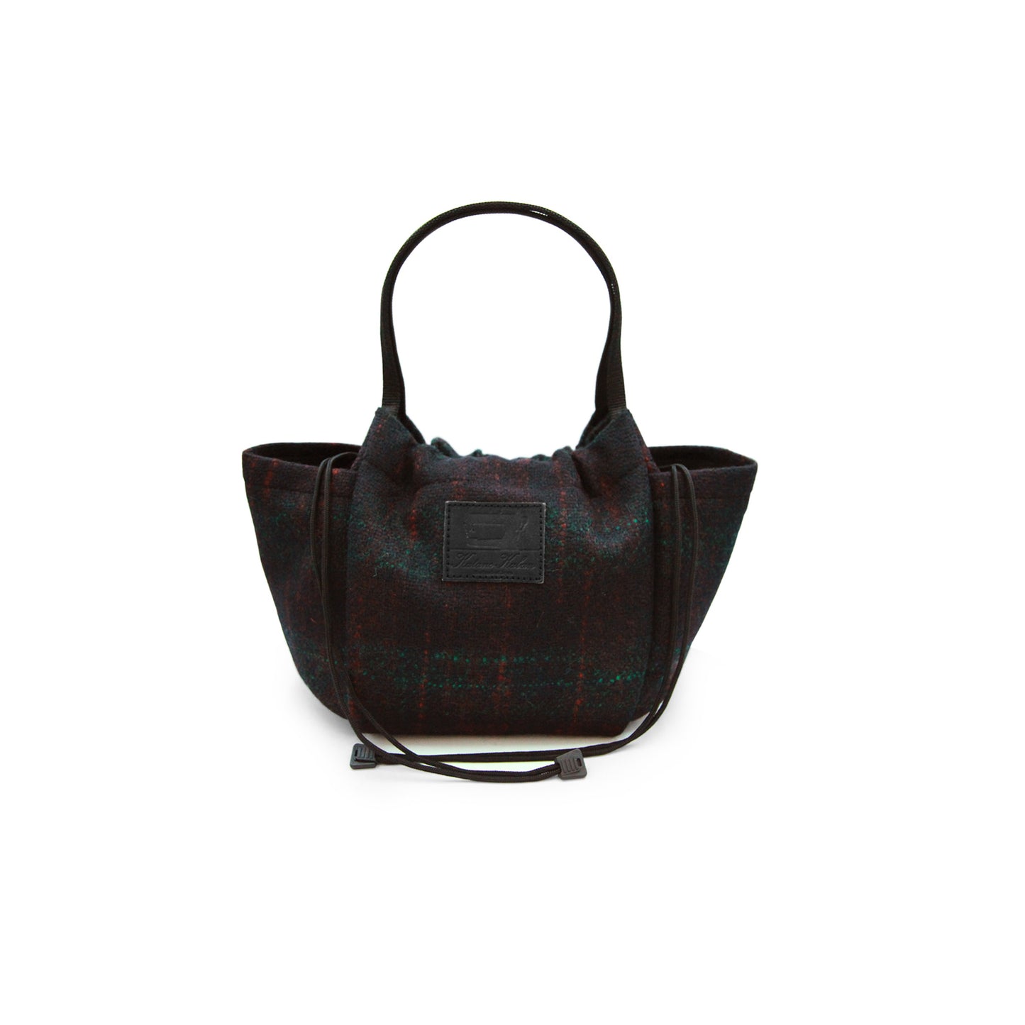 Piping Handle Tote Wool Tweed Check