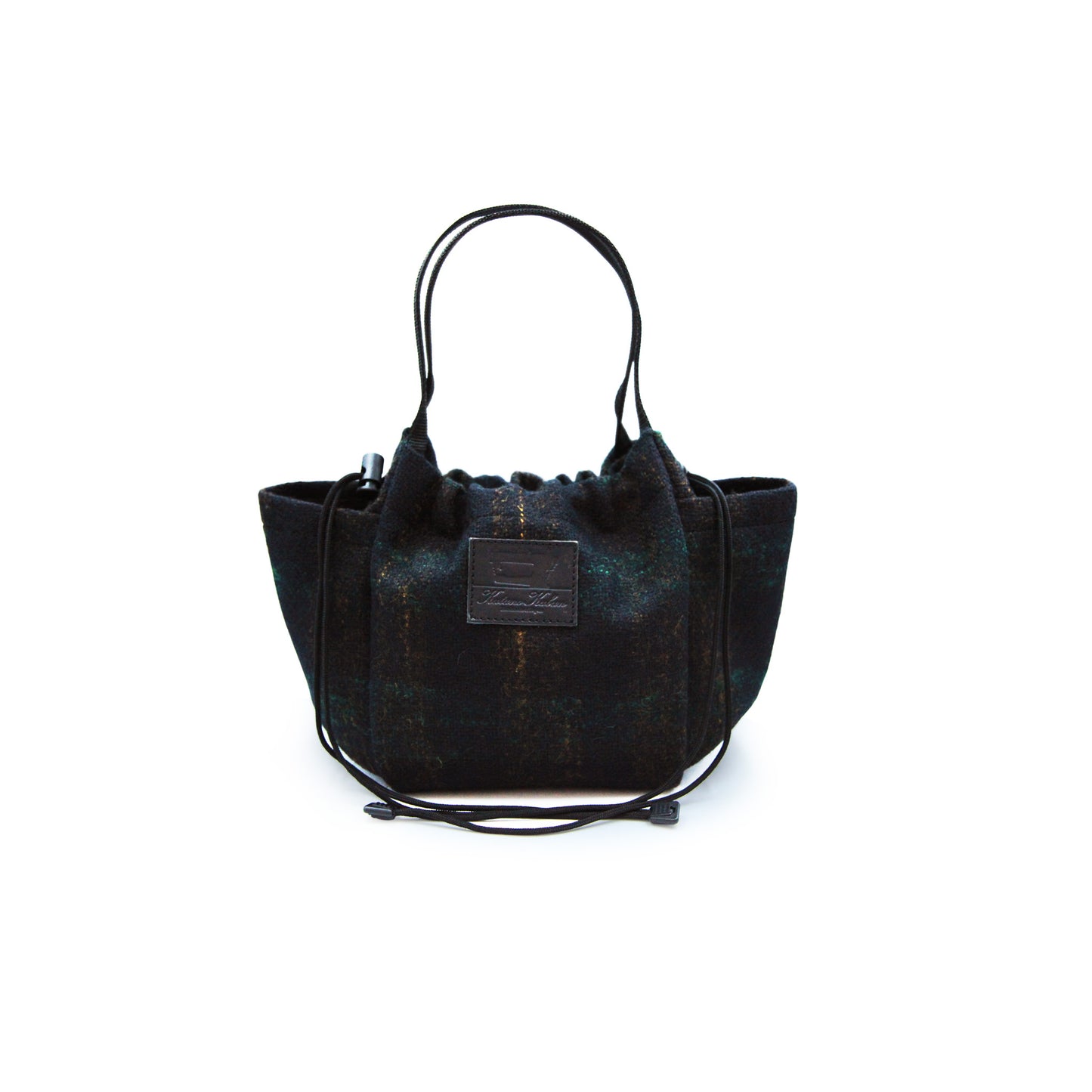 Piping Handle Tote Wool Tweed Check