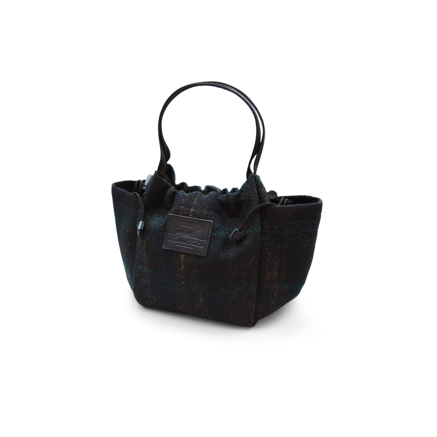 Piping Handle Tote Wool Tweed Check